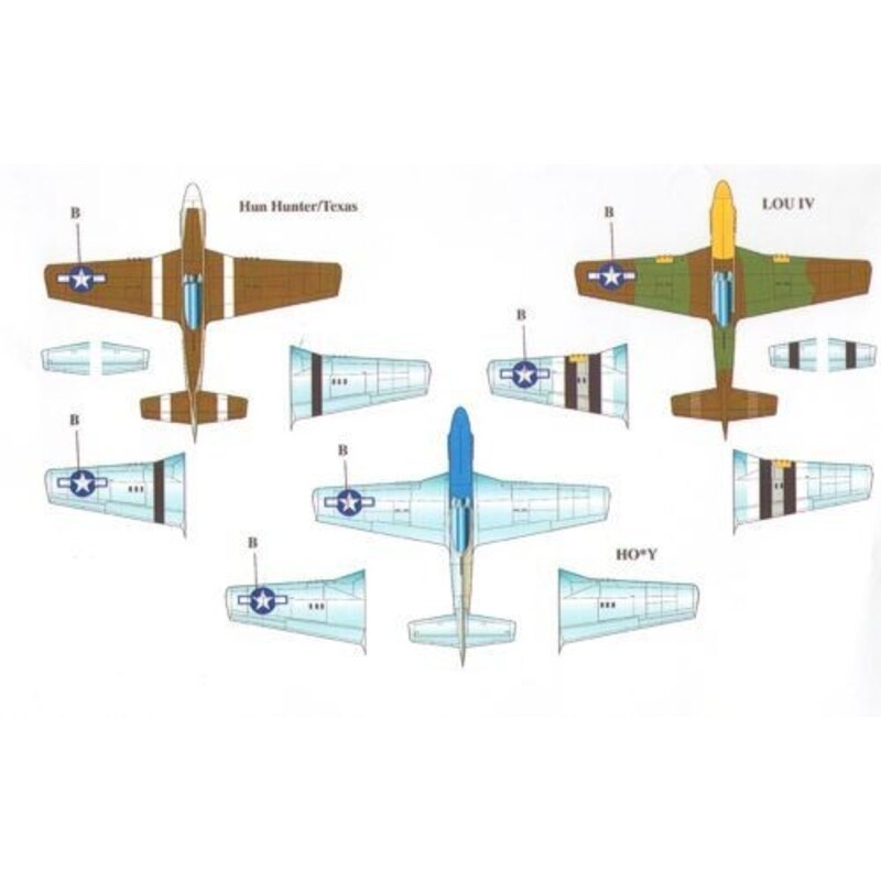 P-51D Mustang Part 2 (3) 44-13305 WR-Z 355th FG Capt Henry Brown ′Hun Hunter/Texas′, non standard OD on upper surfaces, white no