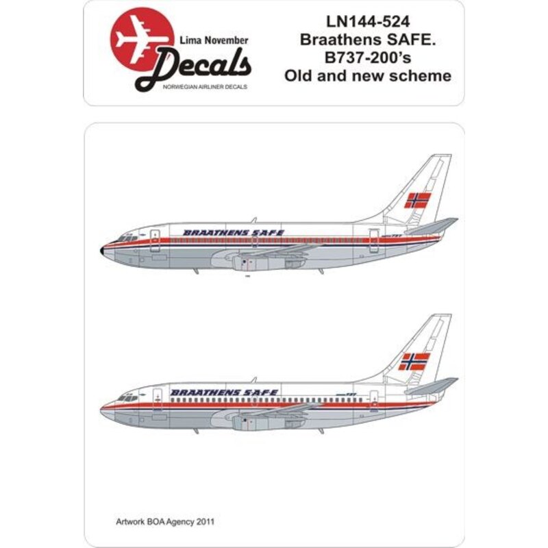 Boeing 737-200 Braathens SAFE old and new schemes