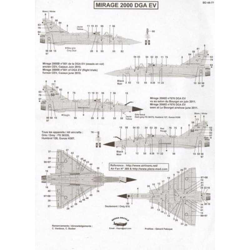 Dassault Mirage 2000 DGA EV (flight trials) : Mirage 2000B N 501 & Mirage 2000D N 676 réf