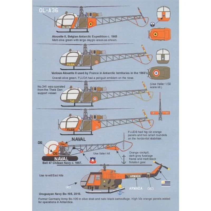 Antarctic Helicopters Part 1 (10) Bell UH-1D; UH-1D 59740 US Army 1969; 659740 JD/9 US Navy; 212545 or 03483 both US Army Operat