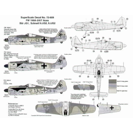 Focke-Wulf Fw 190A-4/Fw 190A-7 (3) A-4 Yellow 4+1 9/JG2 Siegfried Schnell; Black 13 JG2; A-7 Red 13 II/JG1 Heinz Bar. all variat