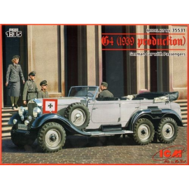 G4 (1939 production), German Car with Passengers (3 figures) Military model kit