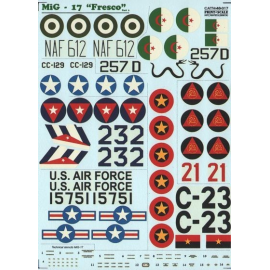 MiG 17 Fresco Part 2 (8) NAF612 2nd BS Nigeria, CC-129 Somalia, 257D Algeria, 15751 USAF Defence Test and Evaluation Support Age