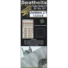 Junkers J.I seat belts. 2 sets of fabric belts with etched buckles (for Wingnut Wings kits)