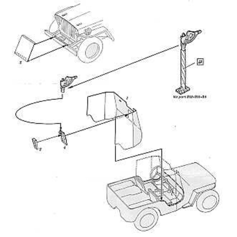 Willys Jeep armour plate (designed to be assembled with model kits from Tamiya) for Tamiya 35219 Superdetail kits for military 