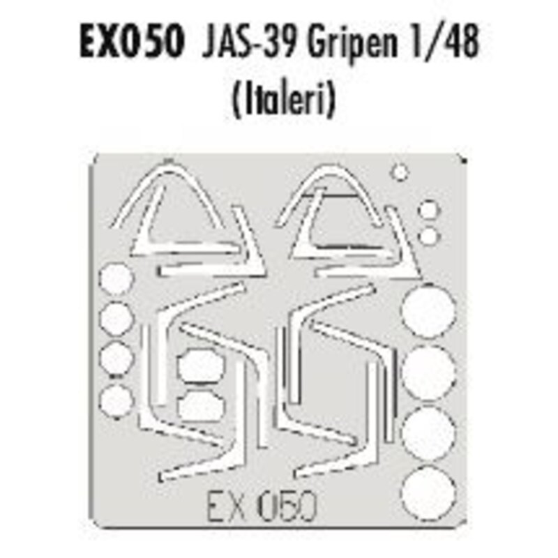 Saab JAS-39 Gripen canopy and wheels (designed to be assembled with model kits from Italeri) (made from yellow Kabuki tape produ