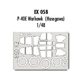 Curtiss P-40E Warhawk canopy and wheels (designed to be assembled with model kits from Hasegawa) (made from yellow Kabuki tape p