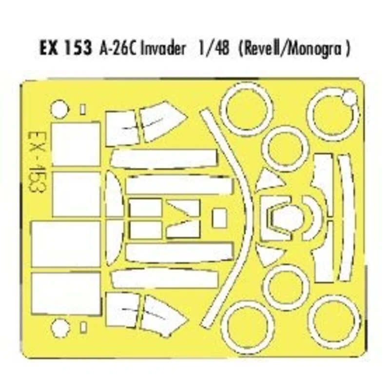 Douglas A-26C Invader (designed to be assembled with model kits from Monogram and Revell) (made from yellow Kabuki tape produced