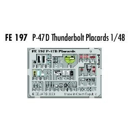 Republic P-47D Thunderbolt placards PRE-PAINTED IN COLOUR! (designed to be assembled with model kits from Tamiya) This Zoom set 