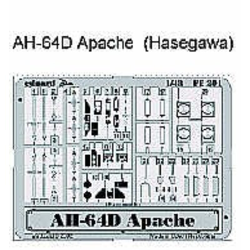 Boeing AH-64D Apache PRE-PAINTED IN COLOUR! (designed to be assembled with model kits from Hasegawa) This Zoom set is a simplifi