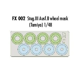 StuG.III Ausf.B wheel mask (designed to be assembled with model kits from Tamiya) (made from yellow Kabuki tape produced in Japa