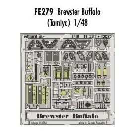 Brewster Buffalo PRE-PAINTED IN COLOUR! (designed to be assembled with model kits from Tamiya) This Zoom set is a simplified ver