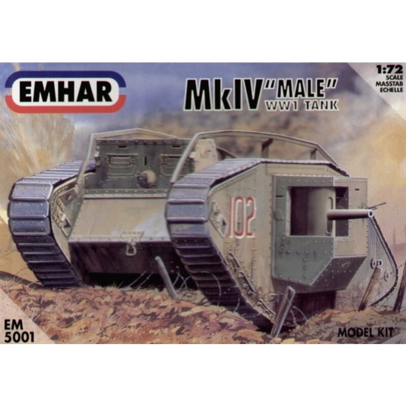 Mk.IV ′Male′ WWI heavy tank Decals: British/captured Germ Model kit