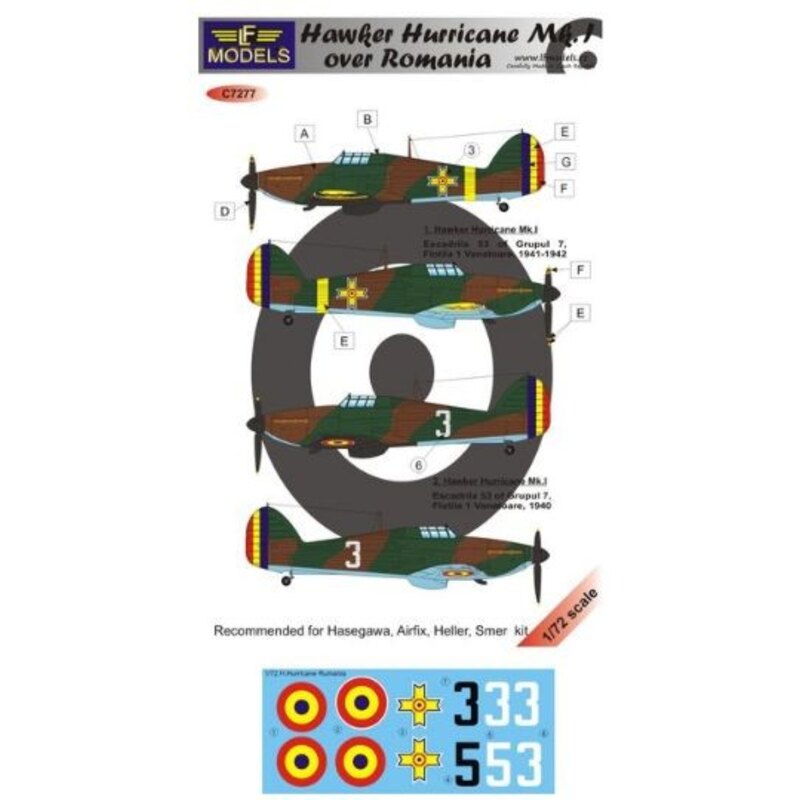 Hawker Hurricane over Romania (designed to be used with Hasegawa, Airfix and Heller kits) 