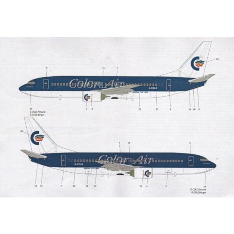 Boeing 737-300 COLOR AIR -G-COLB/C (designed to be used with Minicraft and Skyline kits) 