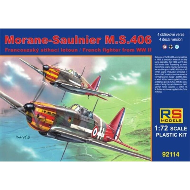 Morane-Saulnier MS.406 4 decal variants for Vichy, Luftwaffe, Finland