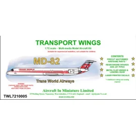 TWA McDonnell-Douglas MD-82 Kit - for more information on this product, please click on the link to go to the Aircraft In Miniat