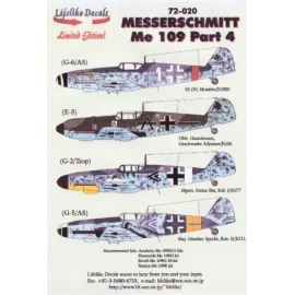 Messerschmitt BF 109 Py 4 (5) Bf 109E-3 Black A JG26 Oblt Hassemann; Bf 109G-2 Trop Black &lt;&lt; 1/JG77 Hptm Heinz Bar; Bf 109