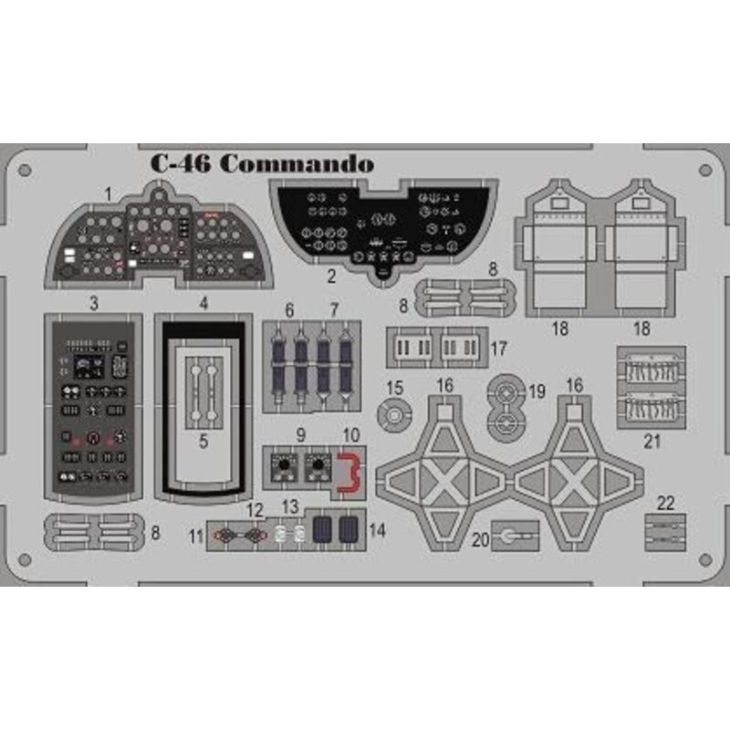 Curtiss C-46 Commando detail set w. color etch. (designed to be used with Williams Bros kits) 