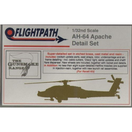 Hughes AH-64A Apache Detail Set A photo-etched/resin/cast metal set to detail and update the Revell kit, including cockpit upda