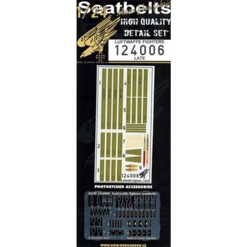 LUFTWAFFE FIGHTERS - late MICROTEXTILE SEATBELTS, PHOTOETCHED ACCESSORIES