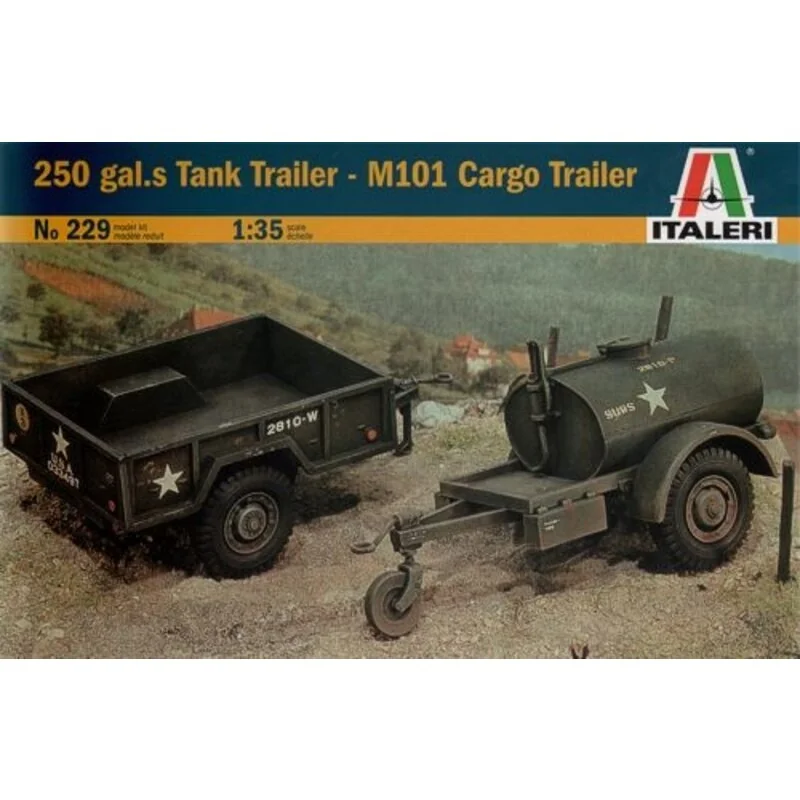 US 250 Gallon Tank Trailer & M101 Cargo Trailer