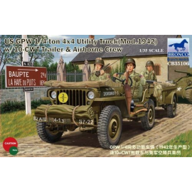 US GPW 1/4ton 4x4 Utility Truck (Mod.1942) with 10-cwt Trailer & Airborne Crew