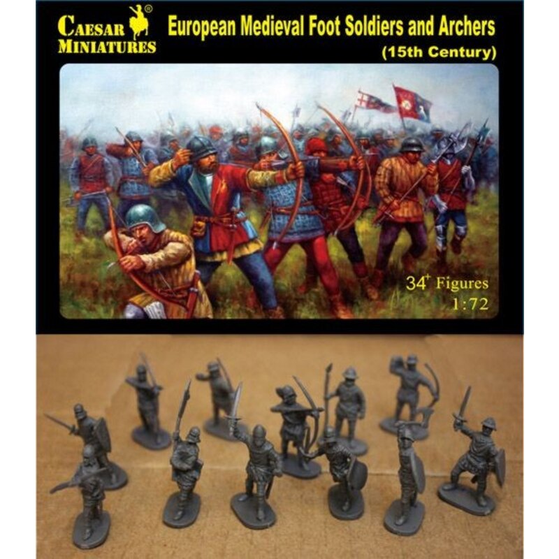 European Medieval Foot Soldiers and Archers, 15th Century Figure