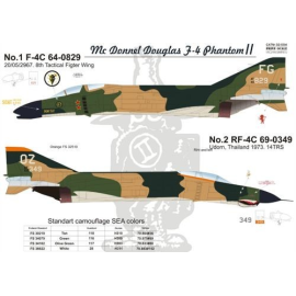 McDonnell F-4C Phantom II in Viet Nam war Part 1. 1. F-4C 64-0829 20/05/1967 8th Tactical Fighter Wing; 2. RF-4C 69-0349 Udorn. 