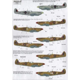 Supermarine Spitfire Mk.VIII (11) JF476 QJ-D 92 Sqn Sicily JF447 1943 UF-7601 Sqn County of London Sqn Italy 1943 MT9