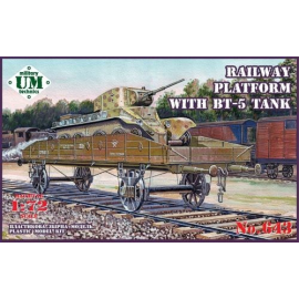 Flat rail way wagon with BT-5 Tank Model kit