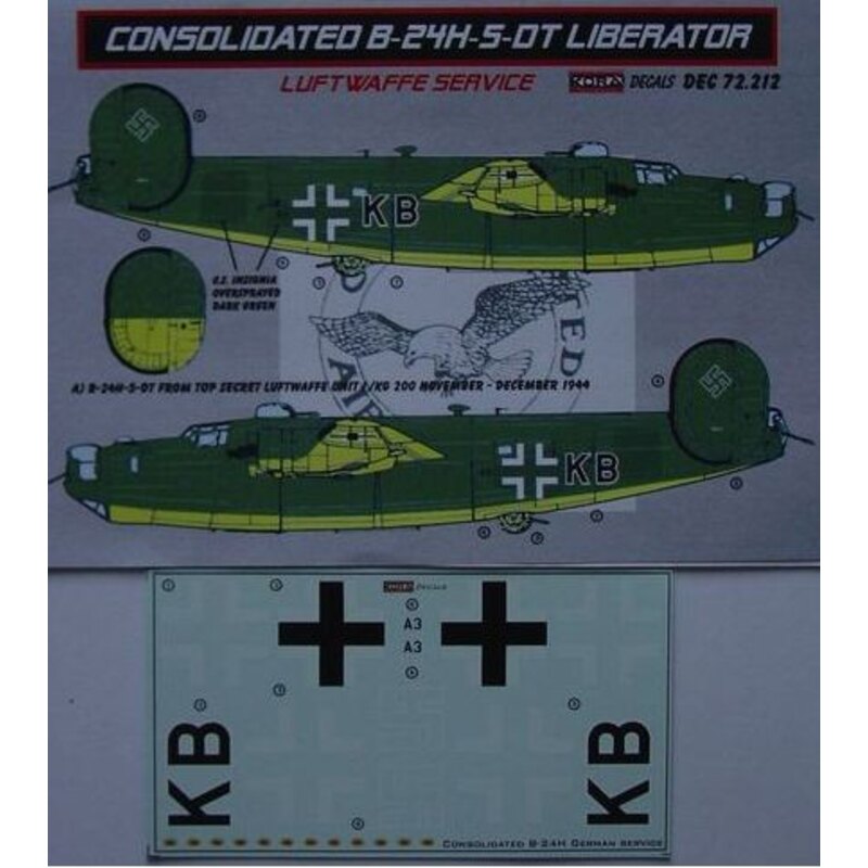 Consolidated B -24H -5- DT Luftwaffedesigned to be used with Academy, Hasegawa and Minicraft kits