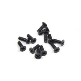 Flat countersunk metal screws 3x10mm