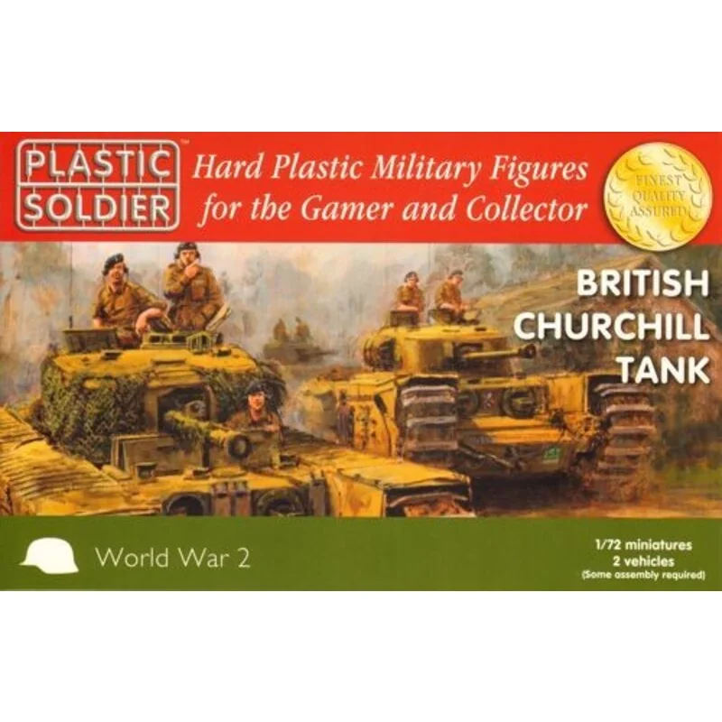 Churchill. Easy Assembly plastic injection moulded 1/72nd British Churchill tank. Each sprue has options to build Mk.IV, Mk.VI (