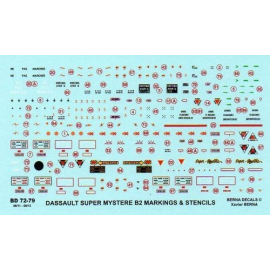 Dassault Super Mystere B2 Stencils - markings