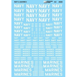 White- USNavy And USMarines Assorted Size Lettering