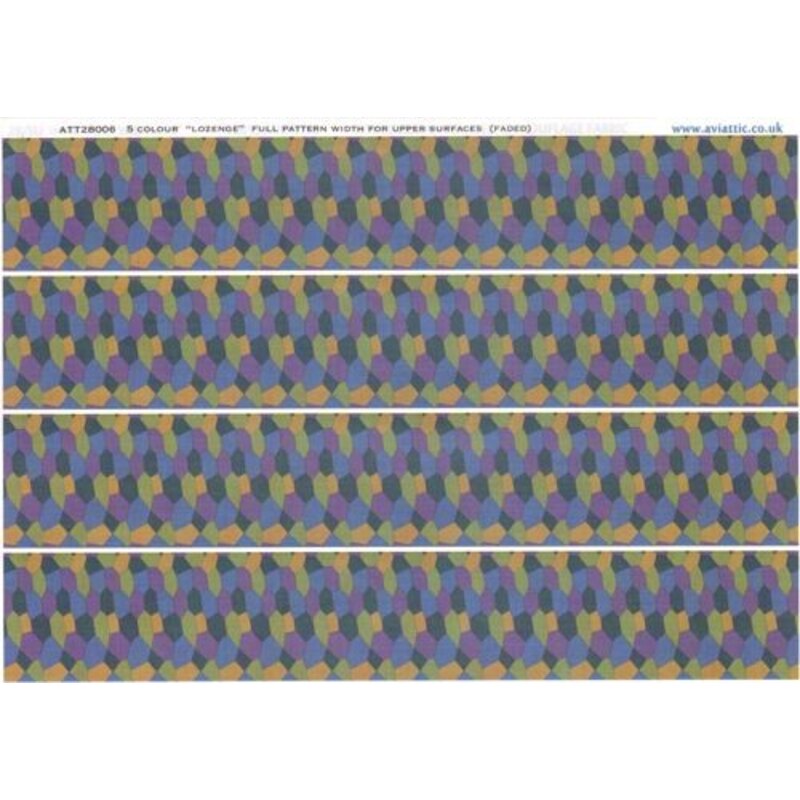 5 colour lozenge full pattern width for upper surfaces (faded)