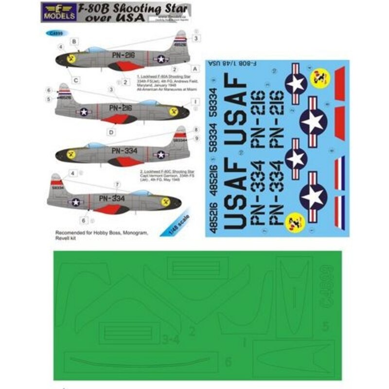 Lockheed F-80B Shooting over USA (paint mask included) (designed with Hobby Farming To Be Boss, Revell Monogram and kits)