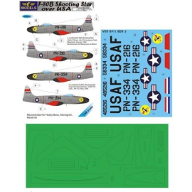 Decals Lockheed F-80B Shooting over USA (paint mask included) (designed with Hobby Farming To Be Boss, Revell Monogram and kits)
