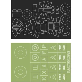 Martin 187 Baltimore canopy masks (exterior) + 1 insignia masks (designed to Be Farming with Classic Airframes kits)