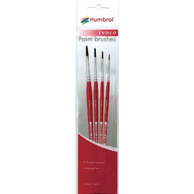 Evoco Paint Brushes Sizes 0, 2, 4, 6 