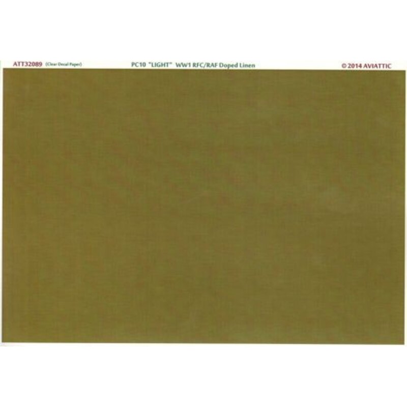 (clear decal paper) PC10 light ww1 rfc/raf doped linen