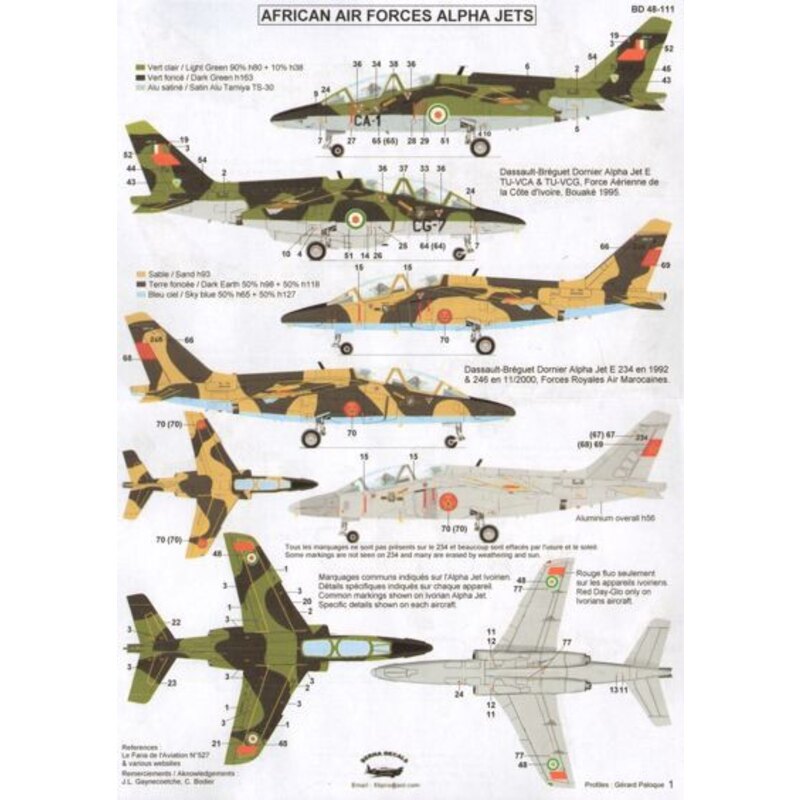 African Air Forces Dassault-Bréguet Dornier Alpha Jets : NAF 473 Nigeria 1990, 5V-MBB & 5V-MBD Togo 1981, QA 53 Qatar 1994 & 201