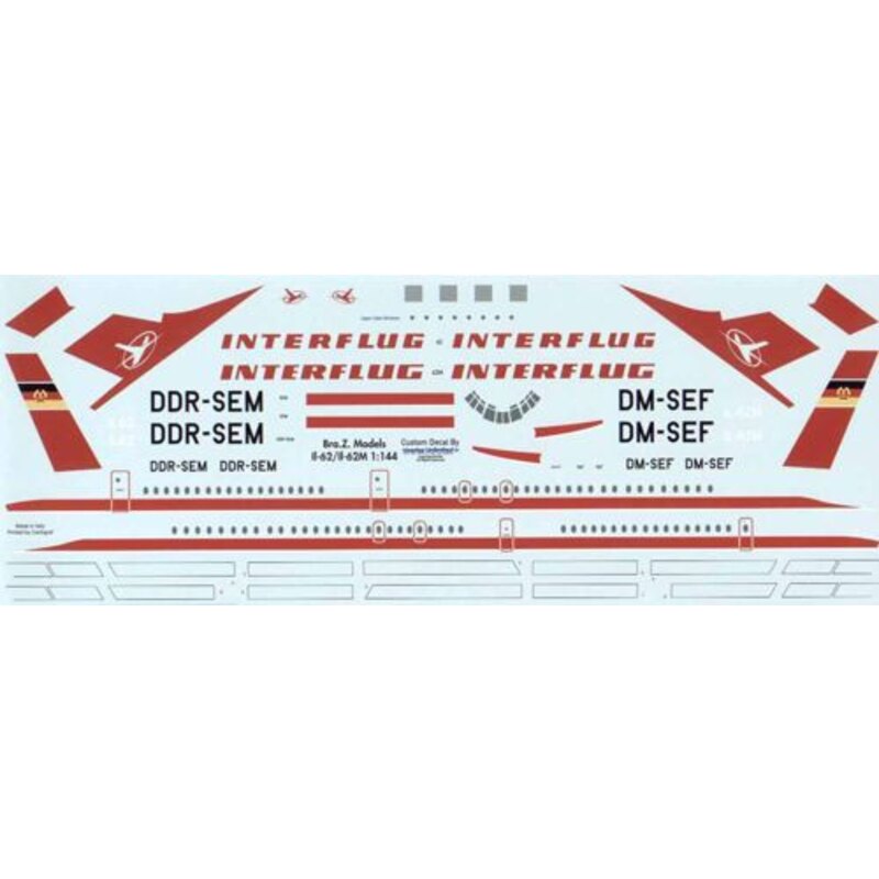 Re-printed! LU/AGI IL-62 classic Interflug colours printed by Cartograf for Zvezda kit