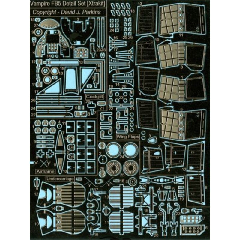 de Havilland Vampire FB.5 Single Seat Detail Set - f(designed to be used with MPM and Xtrakits kits) A comprehensive set in etc