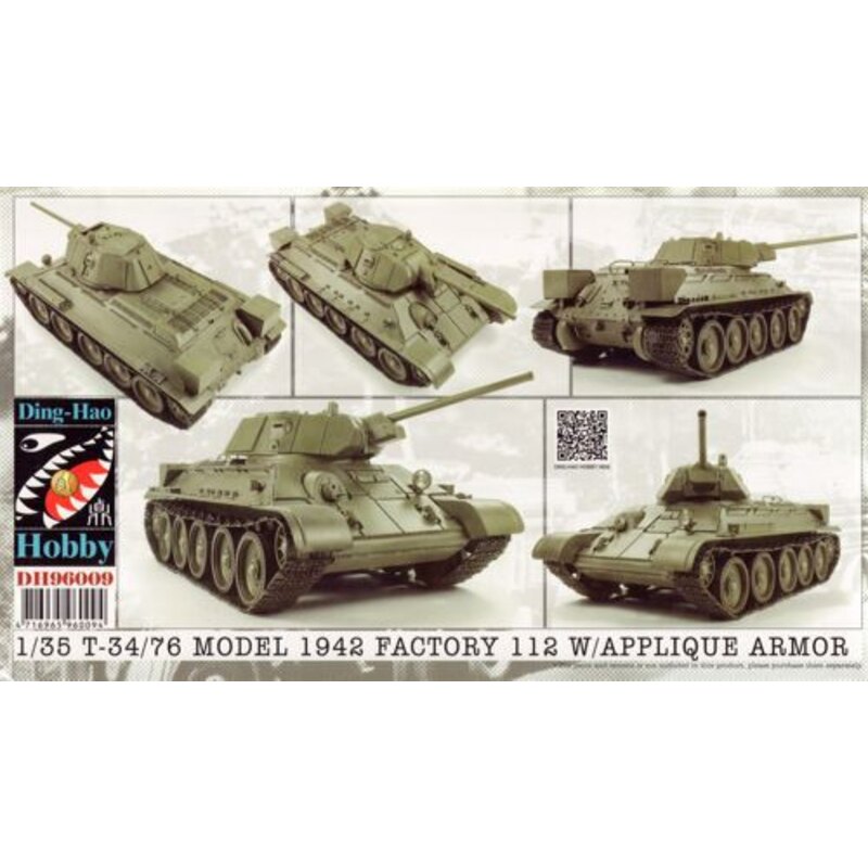 T-34/76 Mod 1942 with Applique ArmourLimited edition - AFV Club kit with resin and photo-etch upgrade parts.