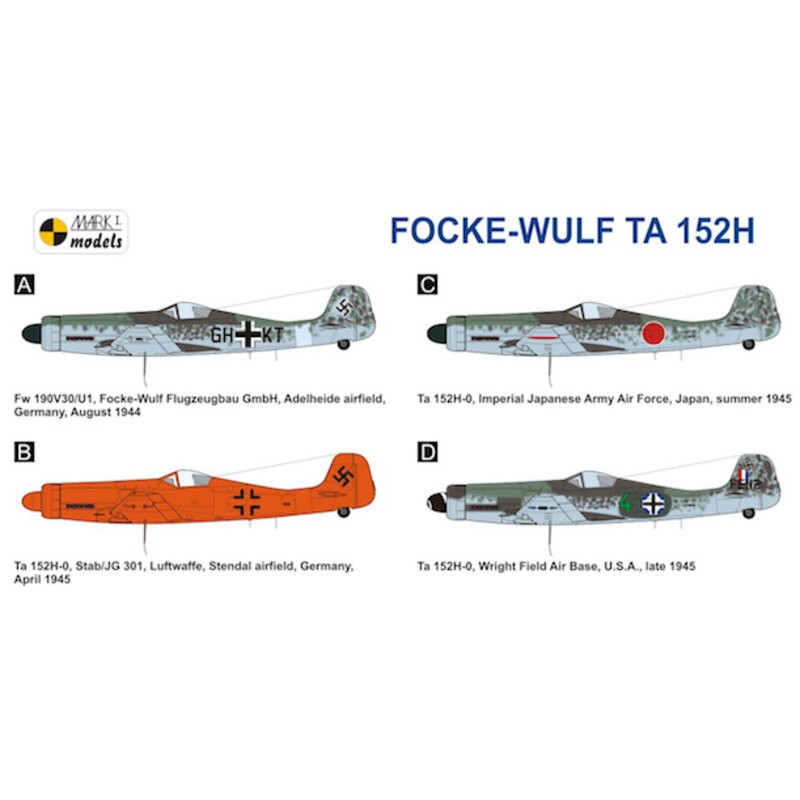 Focke-Wulf Ta 152H Special Schemes The Ta 152H was one of the ultimate and finest German fighters of WWII, primarily designed 