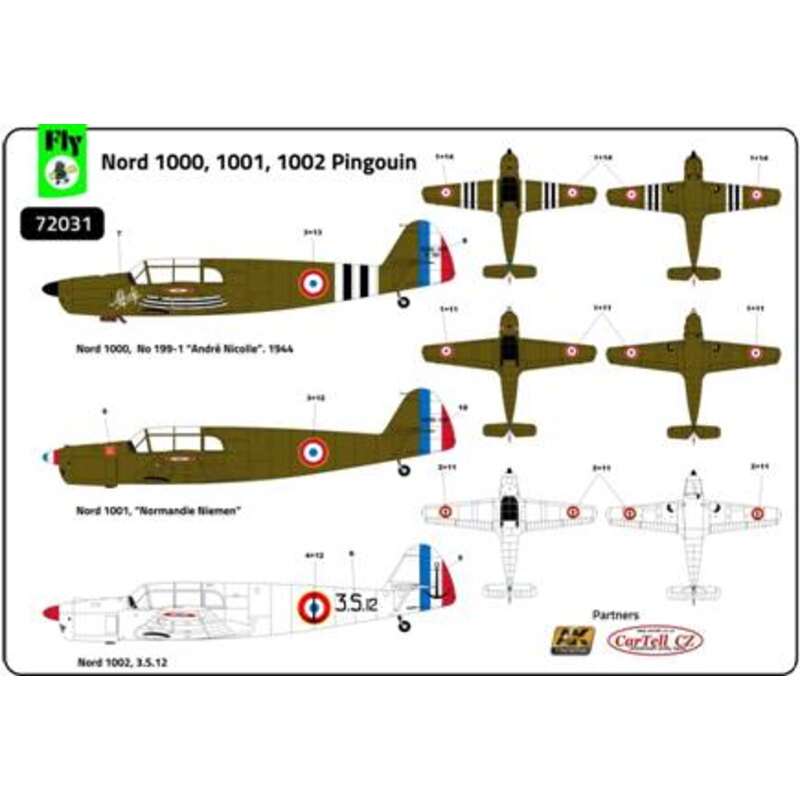 Nord 1000/1001/1002 Pinouin (3 x French Air Force schemes)