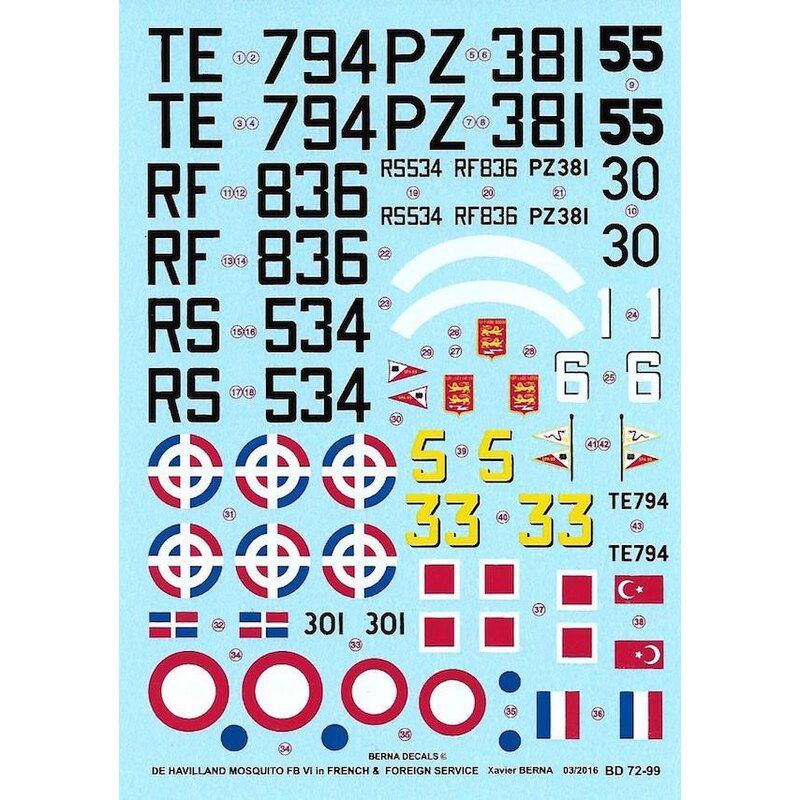 De Havilland Mosquito FB Mk VI in French & Foreign Service