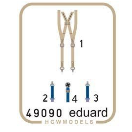 Dassault Mirage IIIC seatbelts SUPERFABRIC (designed to be used with Eduard kits)